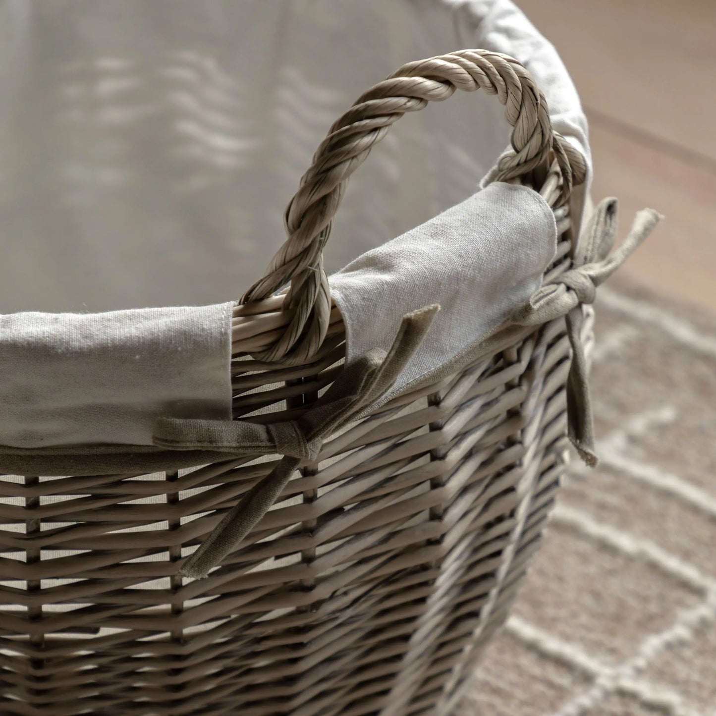 Aro Round Lined Baskets Natural (Set of 3)