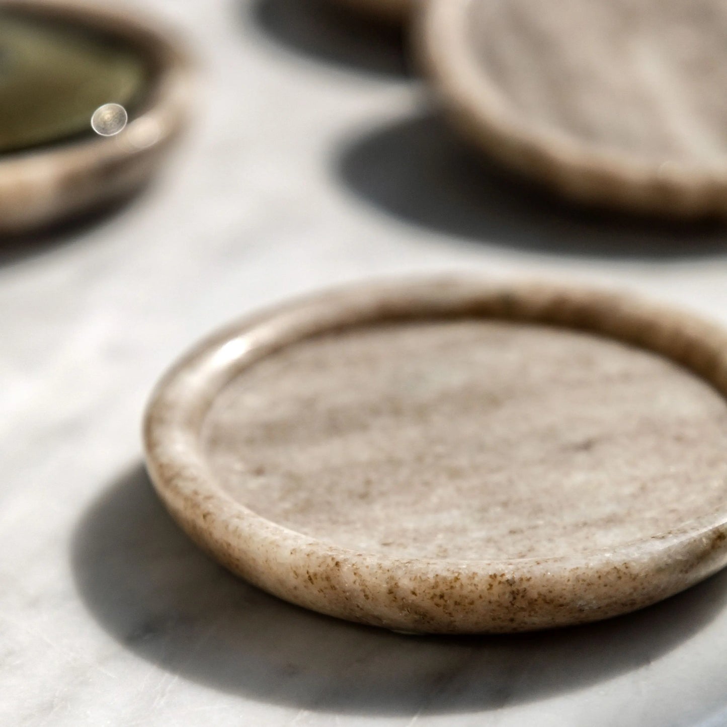 Novi Round Coasters Set of 4 Beige Marble