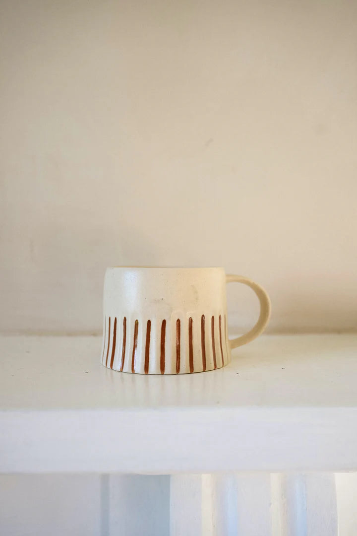 Ridged Painted Mug - Ginger