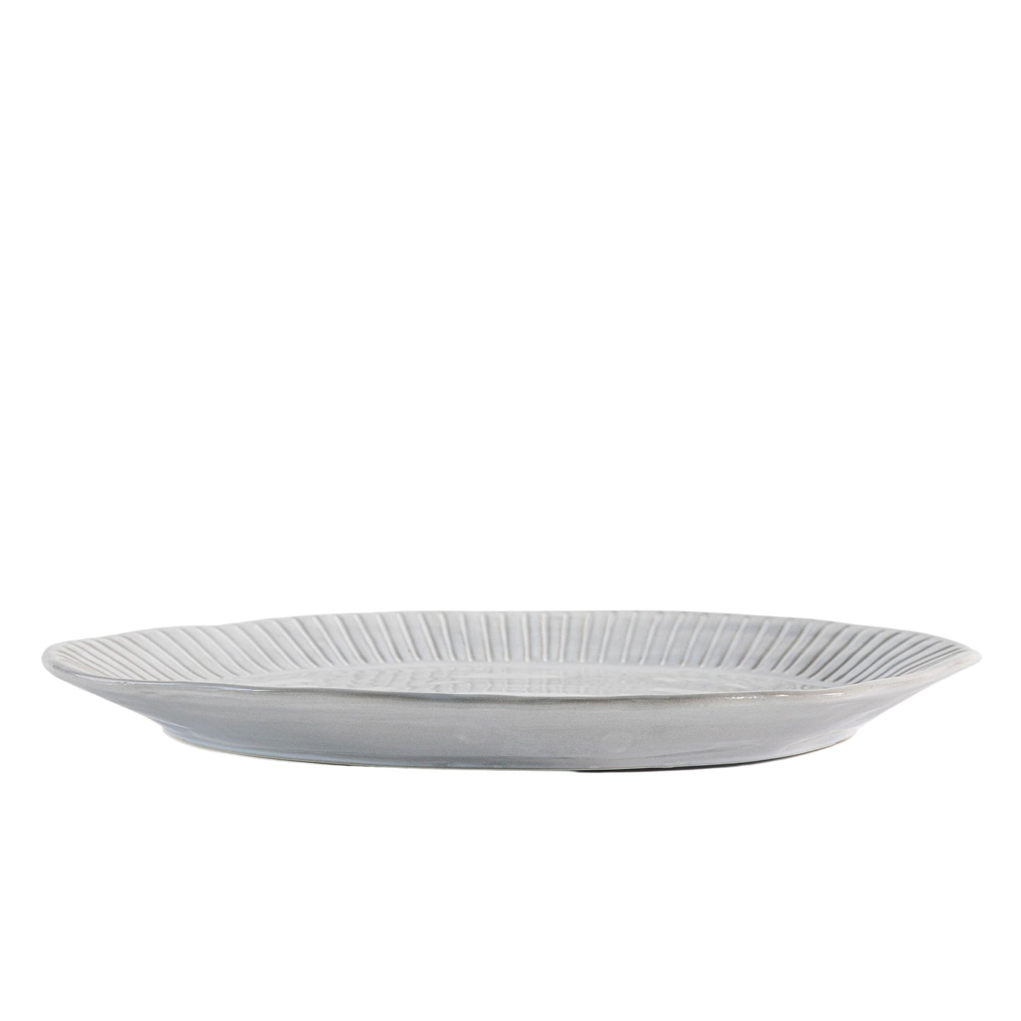 White Ridged Porcelain Platter