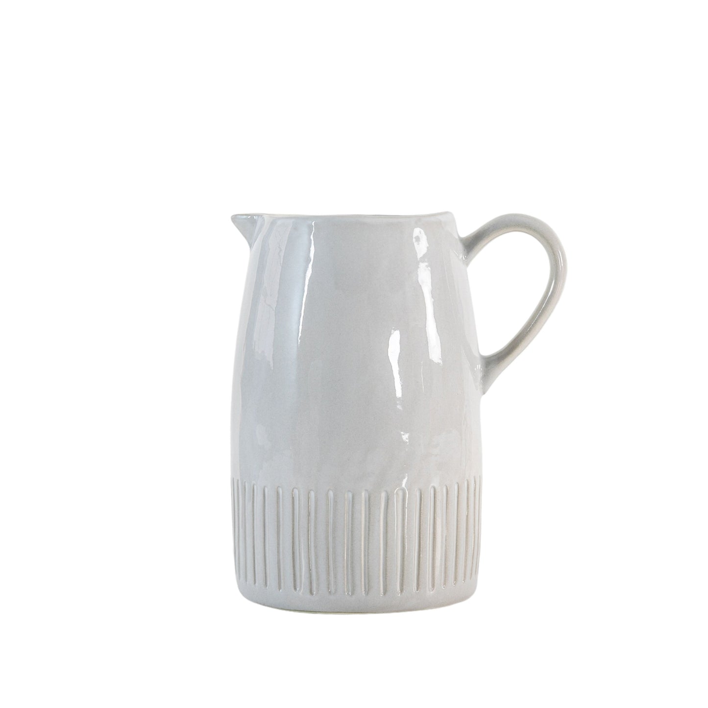 White Ridged Porcelain Jug