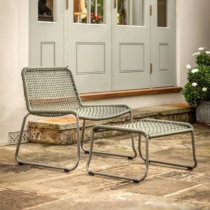 Sassano Lounge Chair with Footstool Green