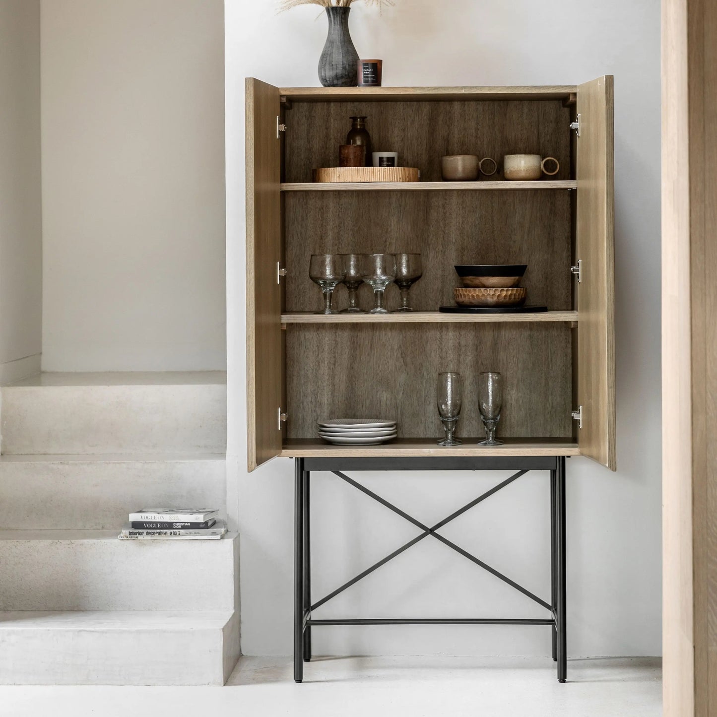 Panelled 2 Door Cocktail Cabinet