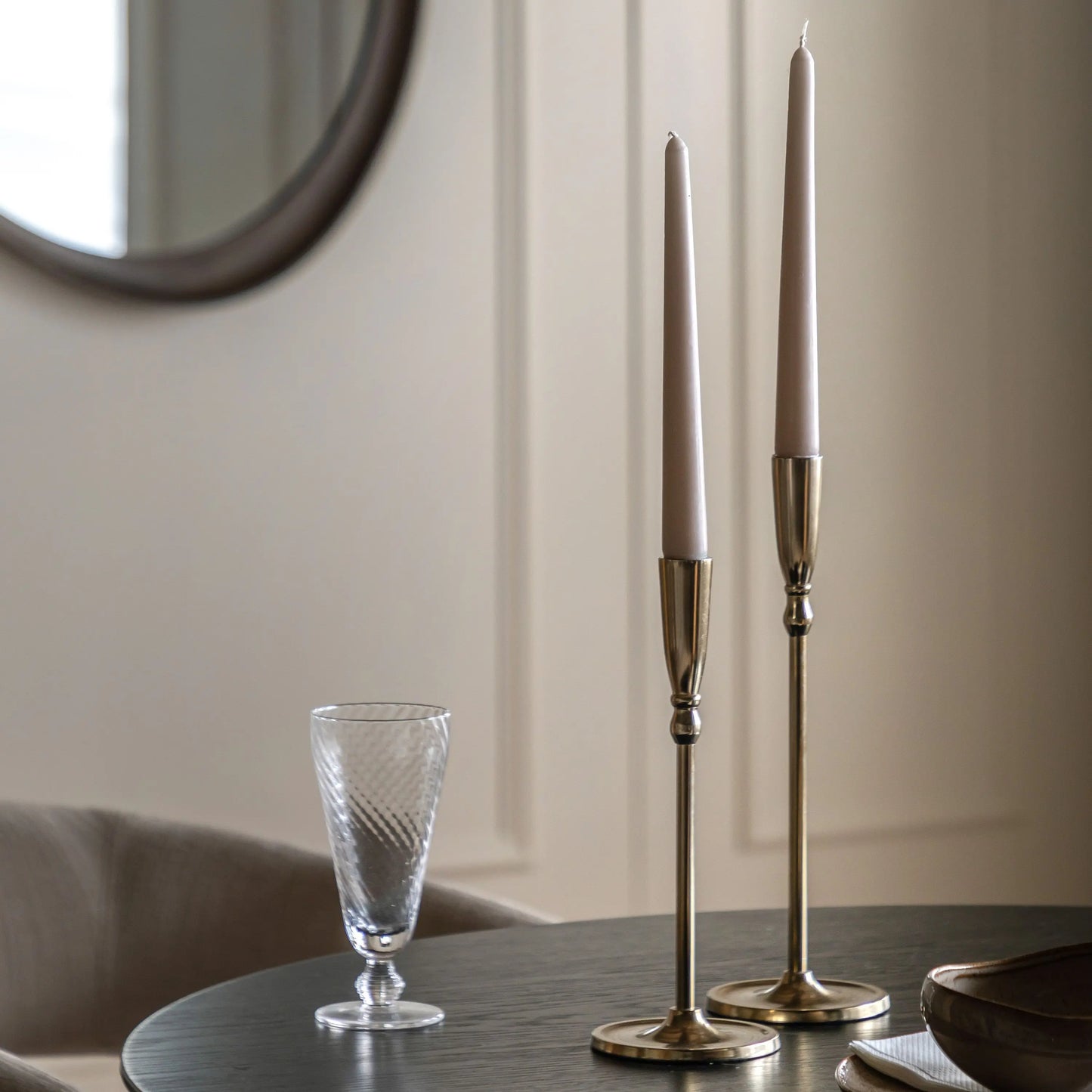Ortillo Candle Stick Brushed Gold Set of 2