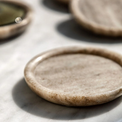 Novi Round Coasters Set of 4 Beige Marble