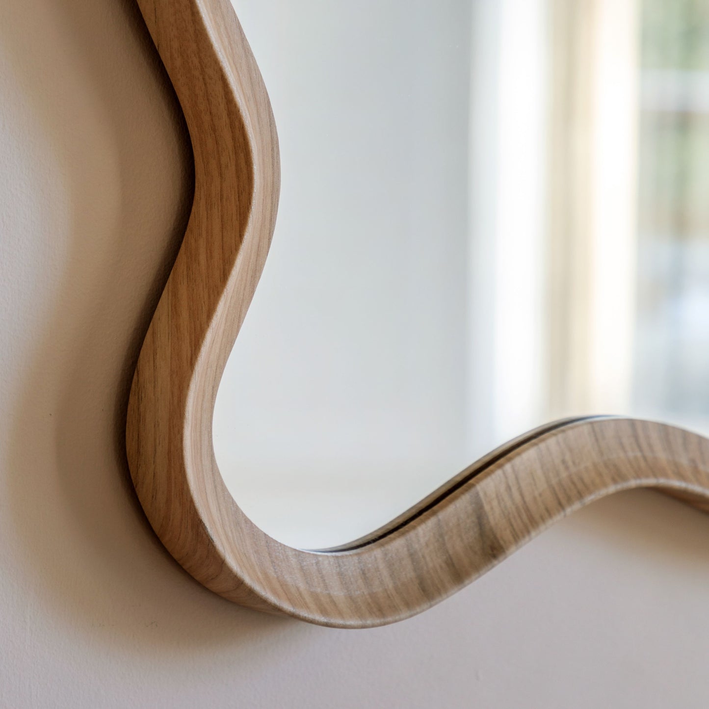 Oak Wiggle Mirror