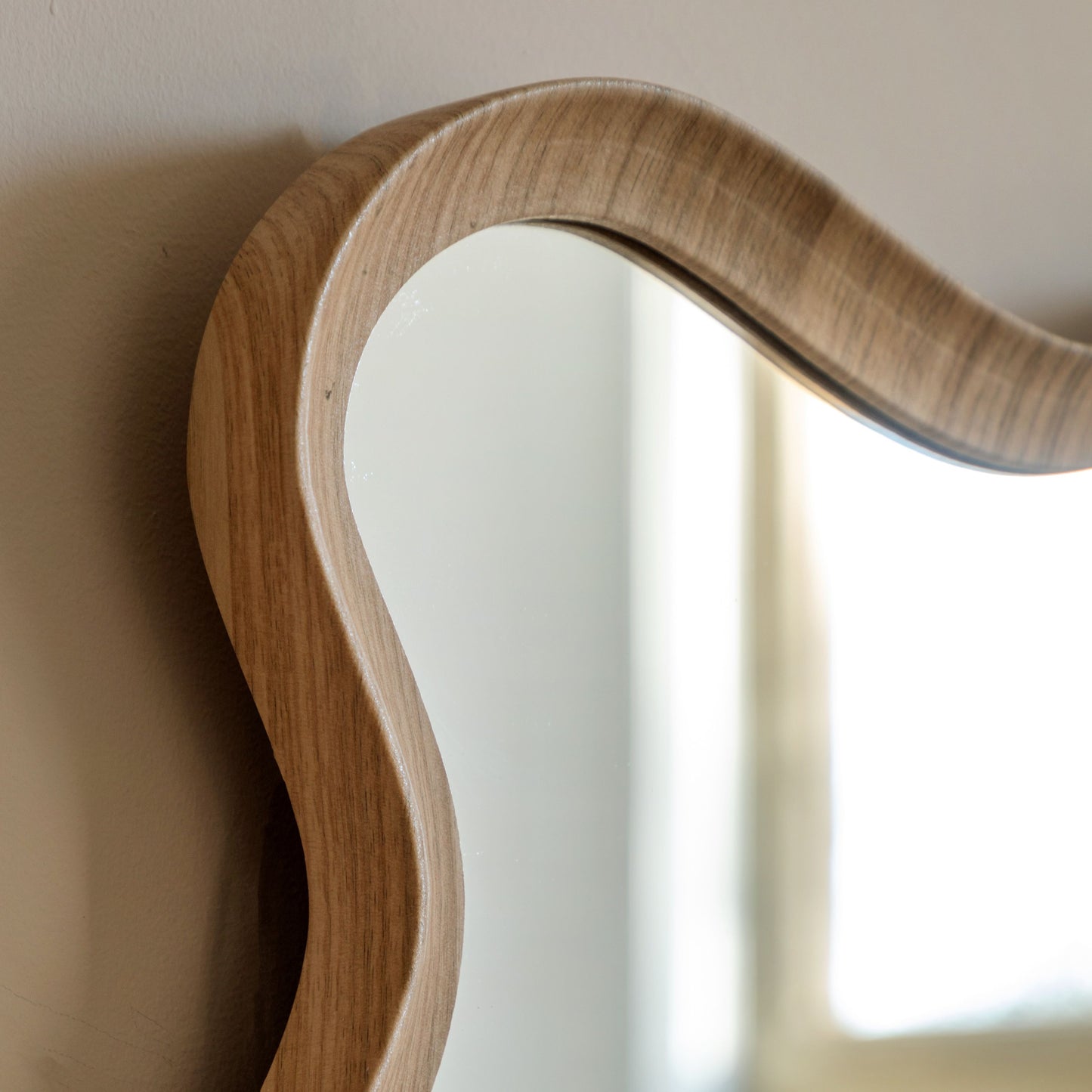Oak Wiggle Mirror