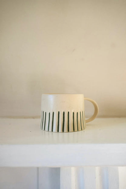 Ridged Painted Mug - Forest