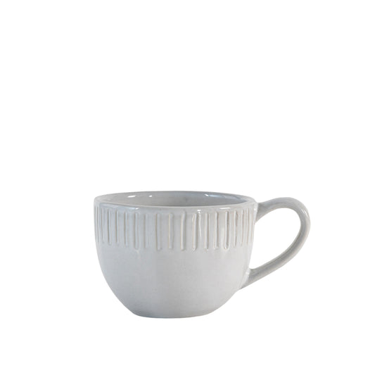 White Ridged Porcelain Mugs (Set of 4)