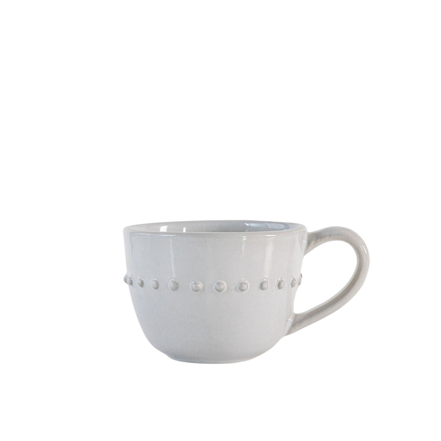 White Beaded Porcelain Mugs (Set of 4)